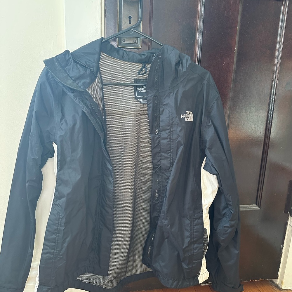The North Face Men's Black and White Raincoat